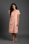 Zivame Farm Lore Knit Cotton Knee Length Nightdress - Peach Pearl — thumbnail 2